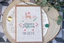 Carte à  planter "Joyeux anniver-cerf ma biche"