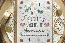 Carte à  planter : "Le Karma n'oublie jamais"